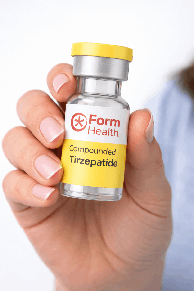 person holding form health bottle